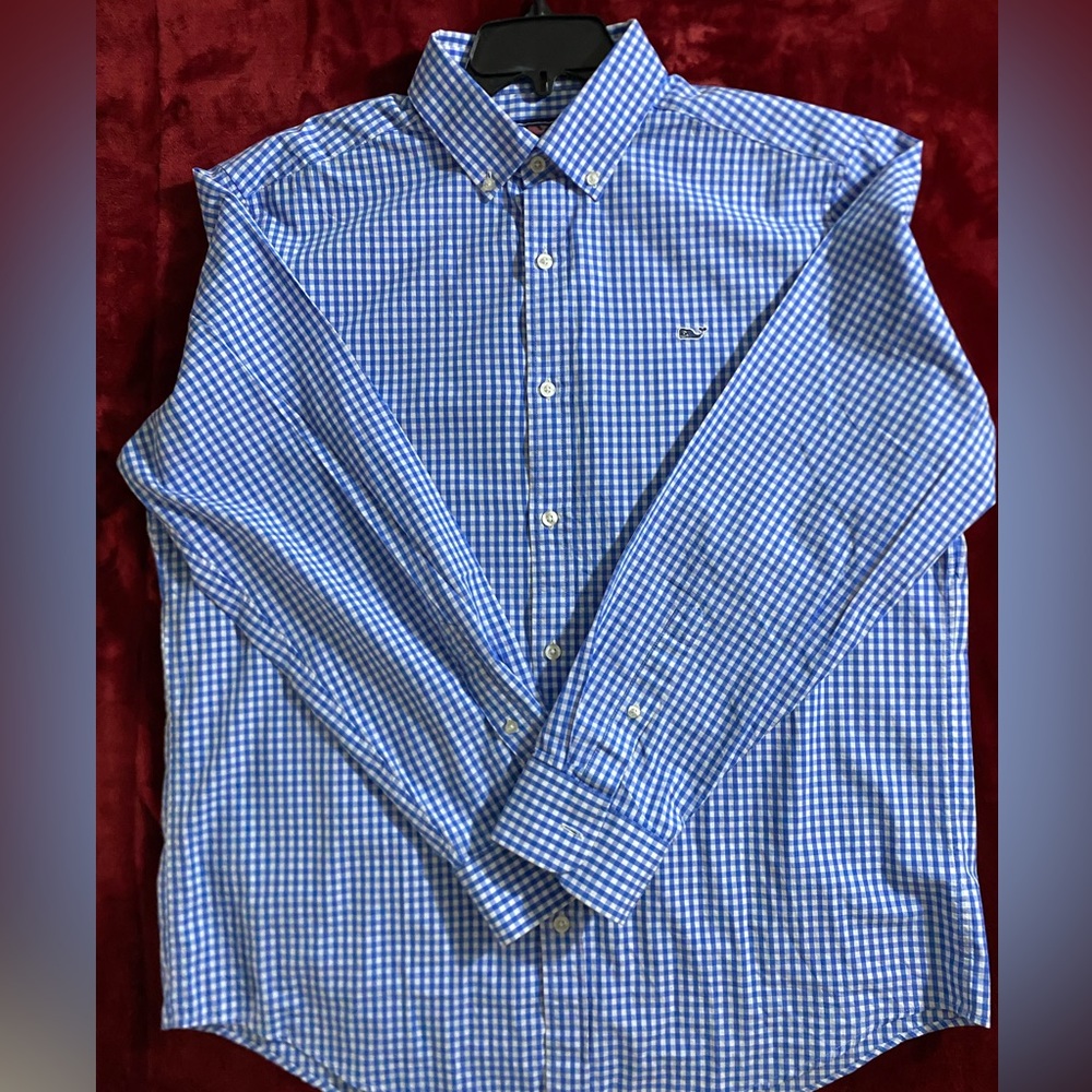 Vineyard Vines Light Blue Gingham Button Down
